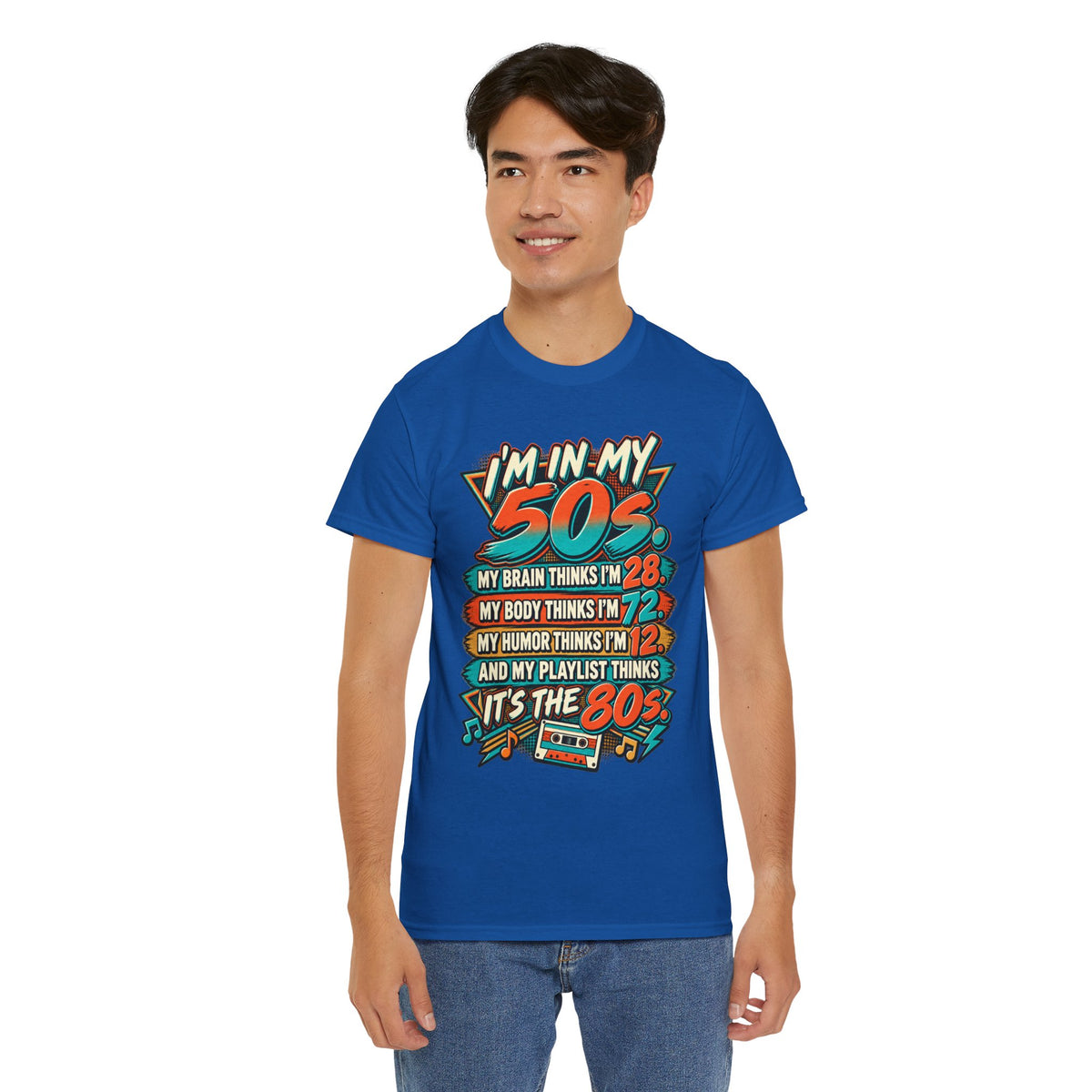 Retro 50s Birthday T‑Shirt — "I'm in My 50s" 80s Playlist Cassette Tee