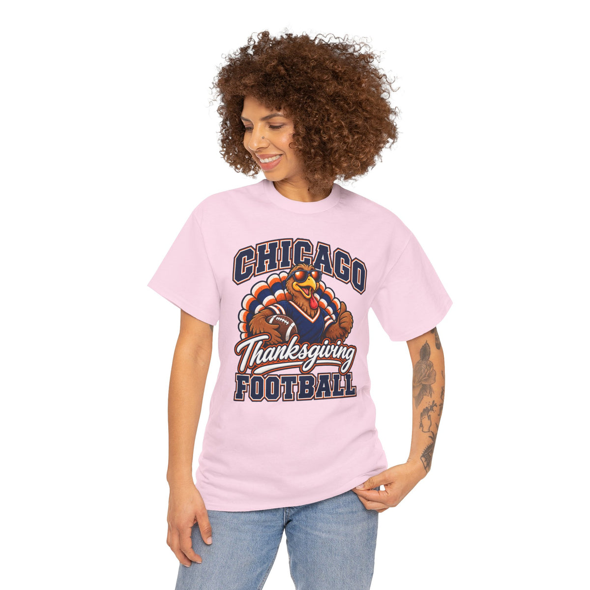 Chicago Thanksgiving Football T-Shirt — Turkey Mascot Game Day Tee