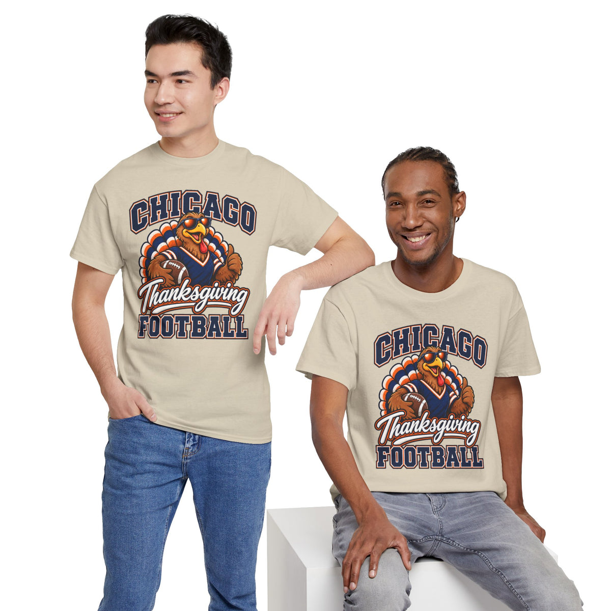 Chicago Thanksgiving Football T-Shirt — Turkey Mascot Game Day Tee