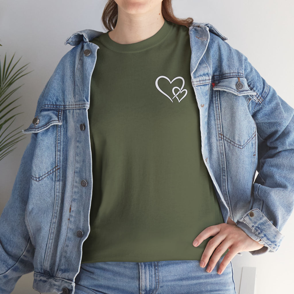 Inspirational Heart T-Shirt – "To the Person Behind Me: You Are Amazing, Beautiful and Enough" Motivational Tee