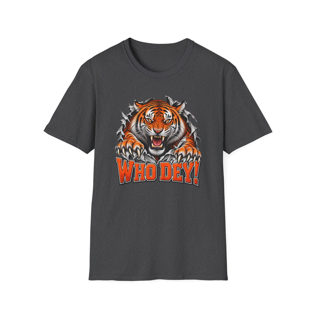 Tiger Graphic T-Shirt — "Who Dey!" Fierce Roaring Design
