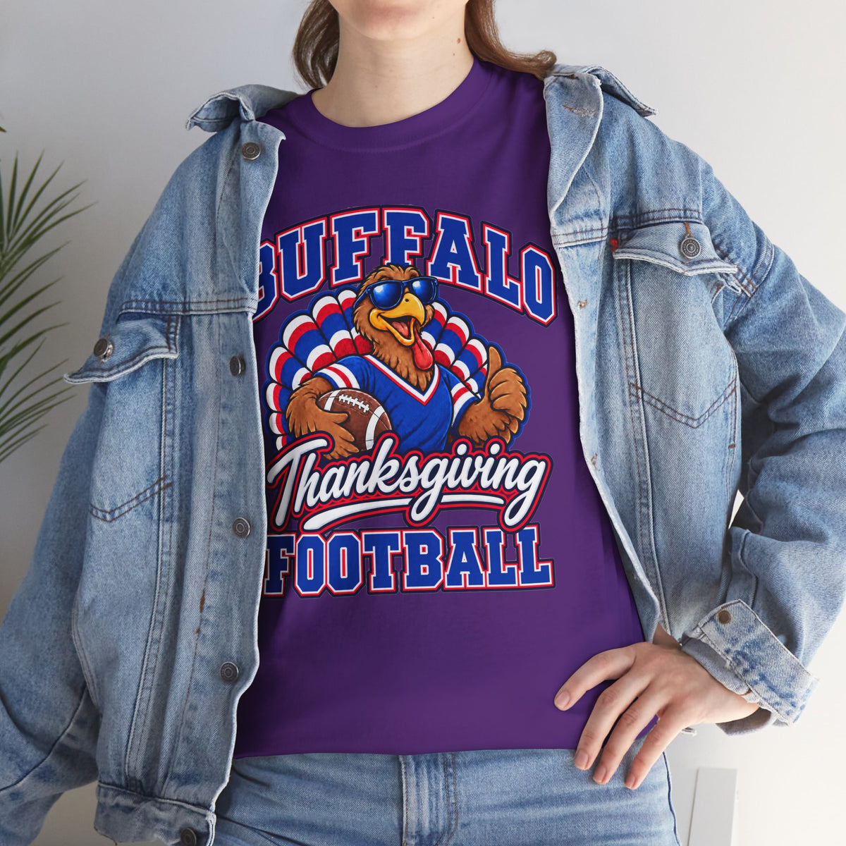 Buffalo Thanksgiving Football T-Shirt — Turkey Mascot Game Day Tee