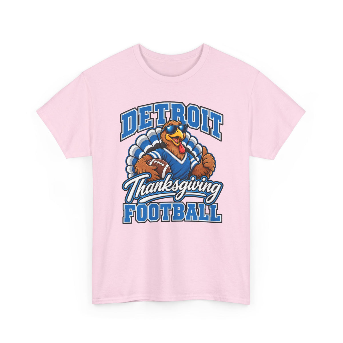 Detroit Thanksgiving Football Tee — Turkey Mascot Game Day Shirt