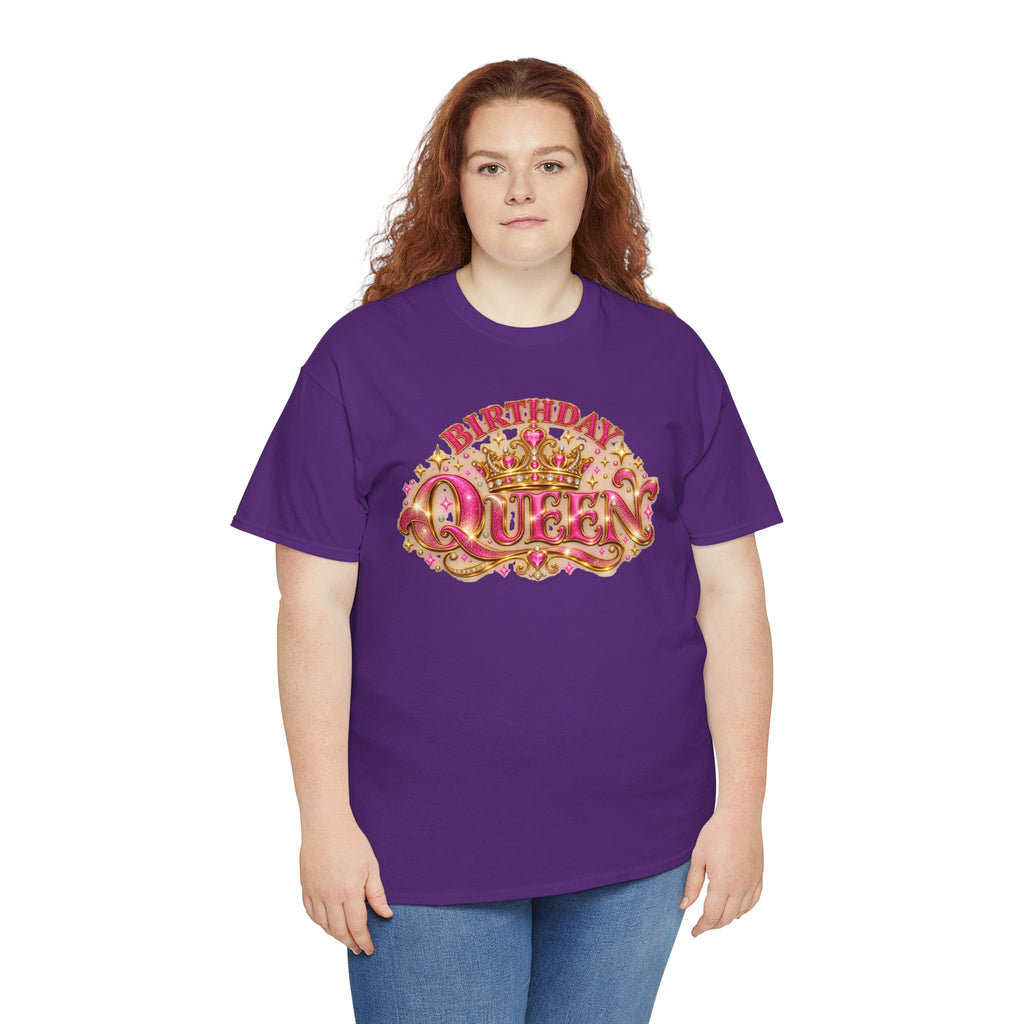 Birthday Queen Graphic T-Shirt | Pink & Gold Crown