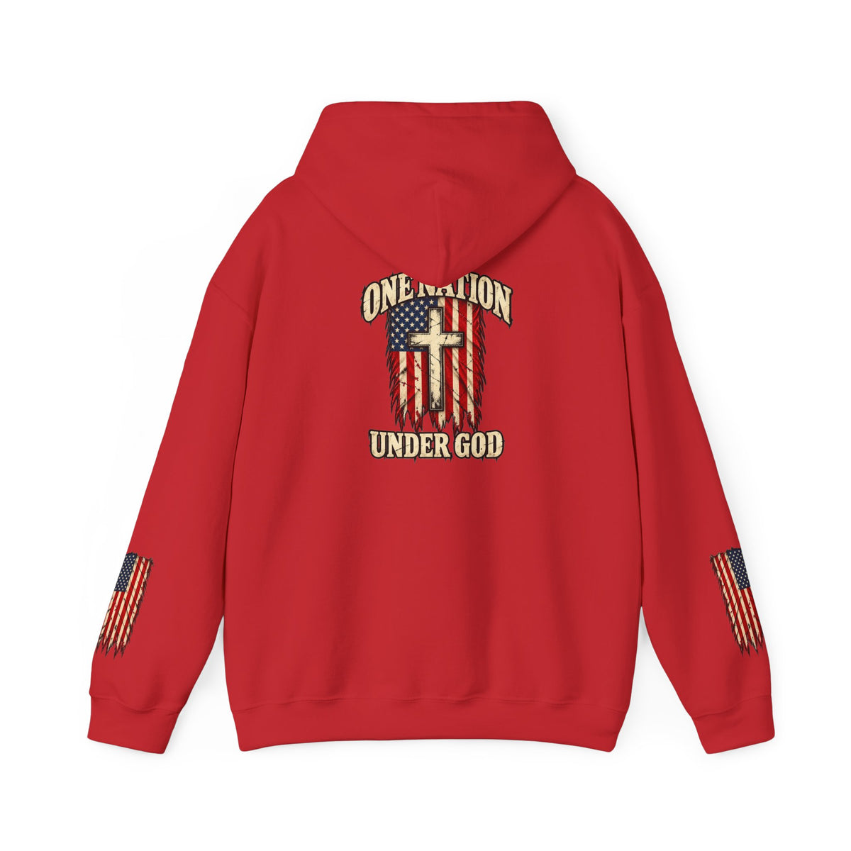 One Nation Under God Patriotic Cross Hoodie