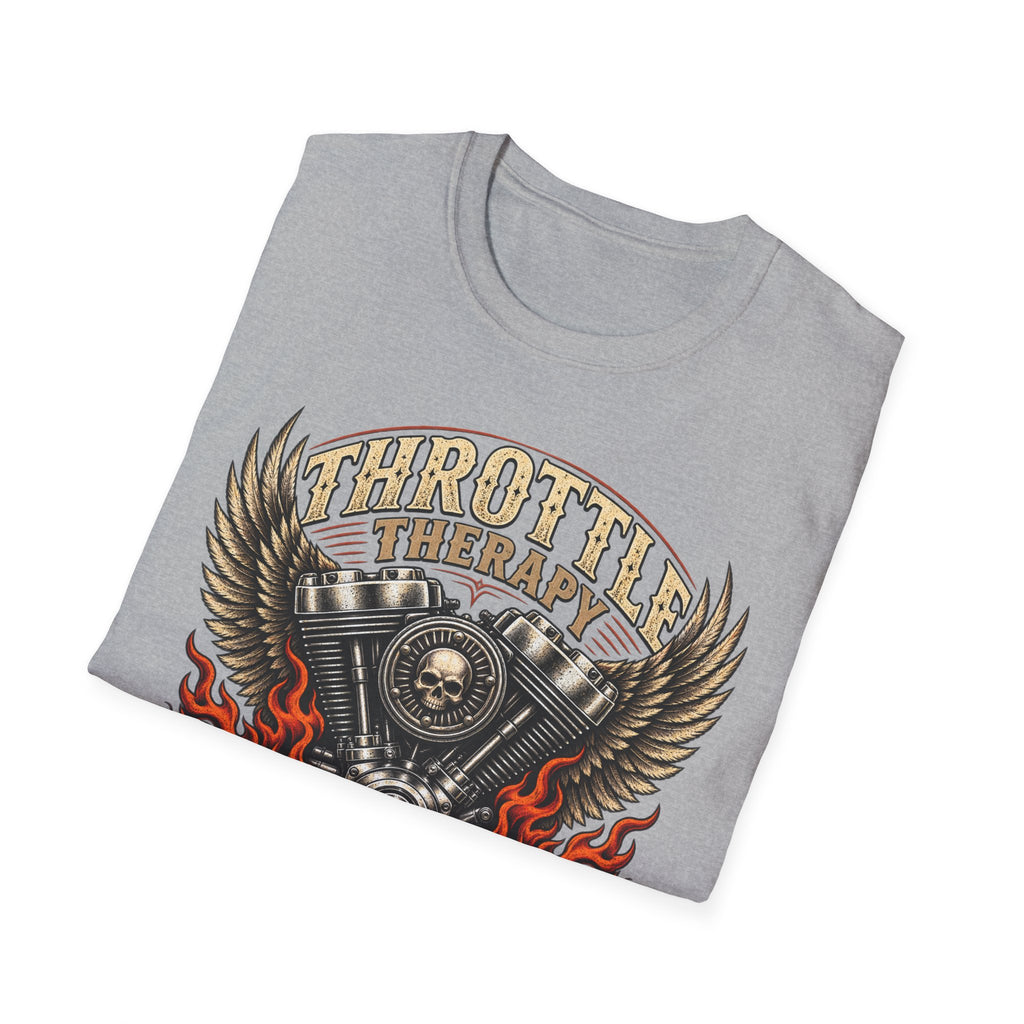 Throttle Therapy Motorcycle T‑Shirt — Fueled by Freedom Riding Tee