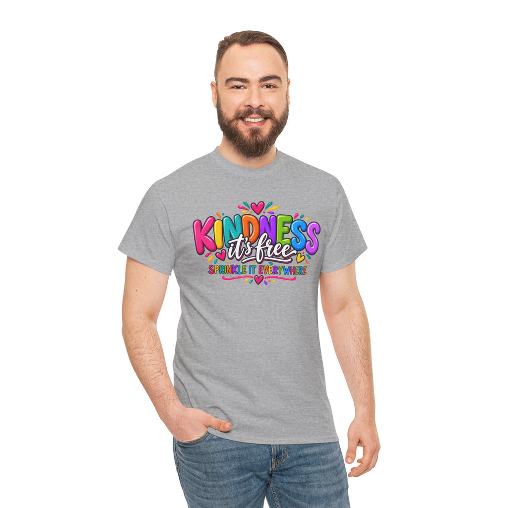 Kindness Is Free Rainbow Tee — Cute Positive Message T-Shirt