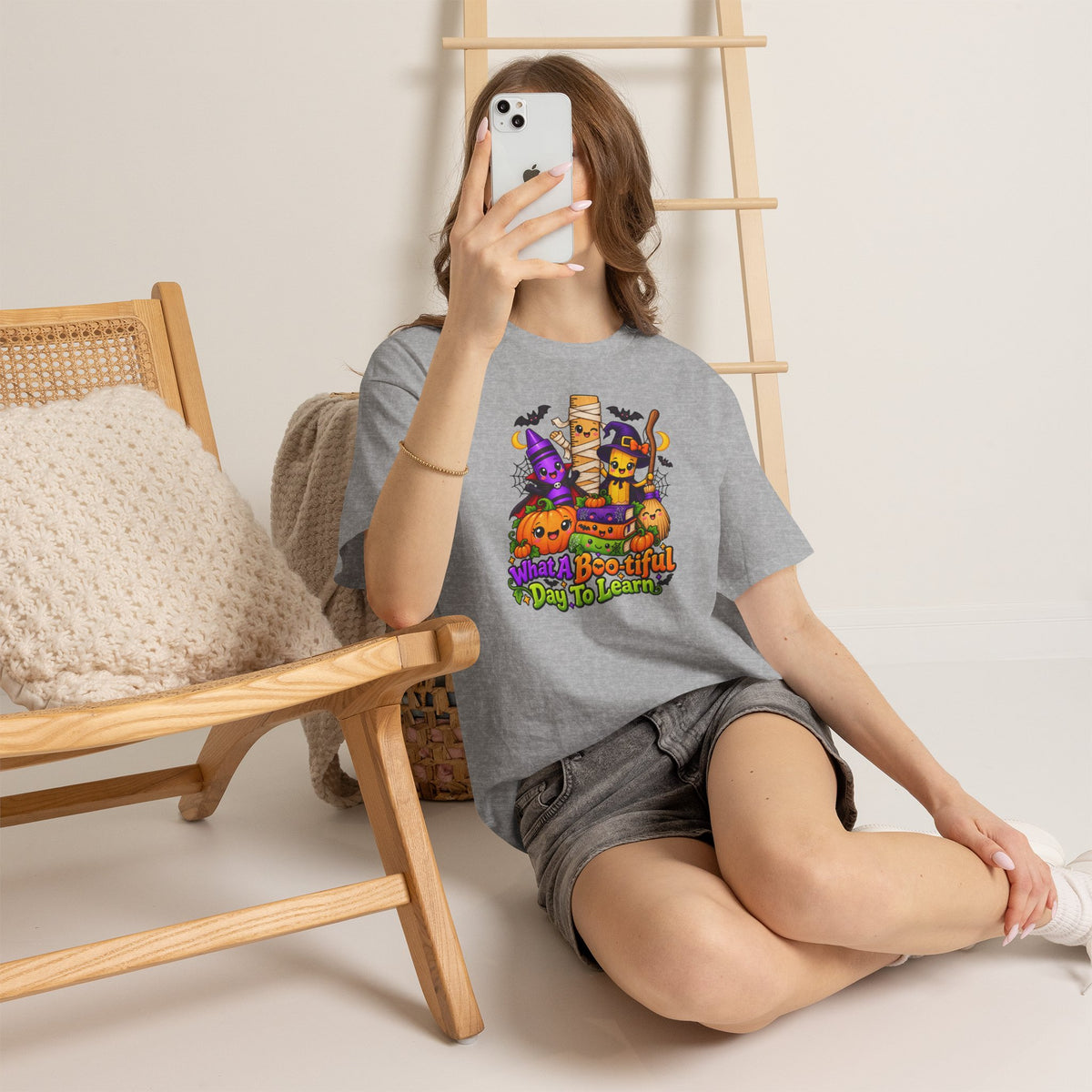 Halloween Teacher Tee — "What A Boo-tiful Day To Learn" Kids' Classroom Shirt