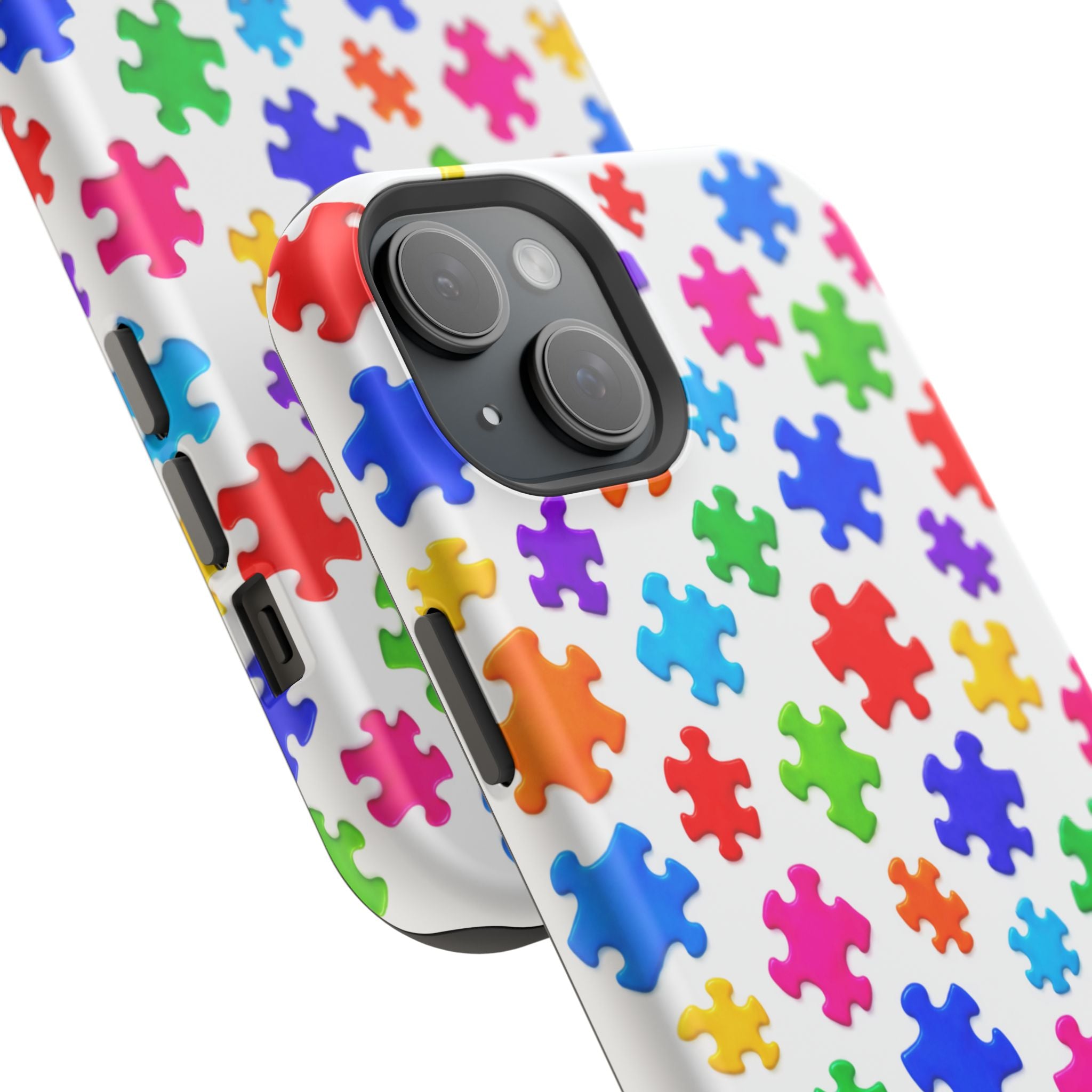 Autism Puzzle Pattern Magnetic Impact-Resistant Phone Case