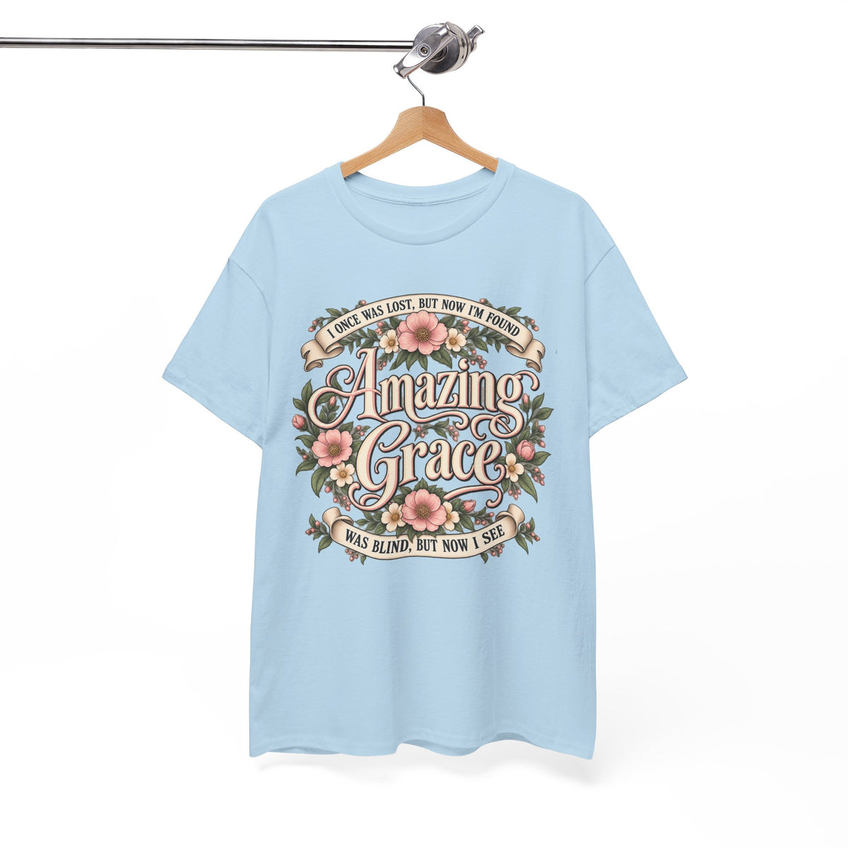 Amazing Grace Floral T-Shirt — Vintage Christian Faith Tee