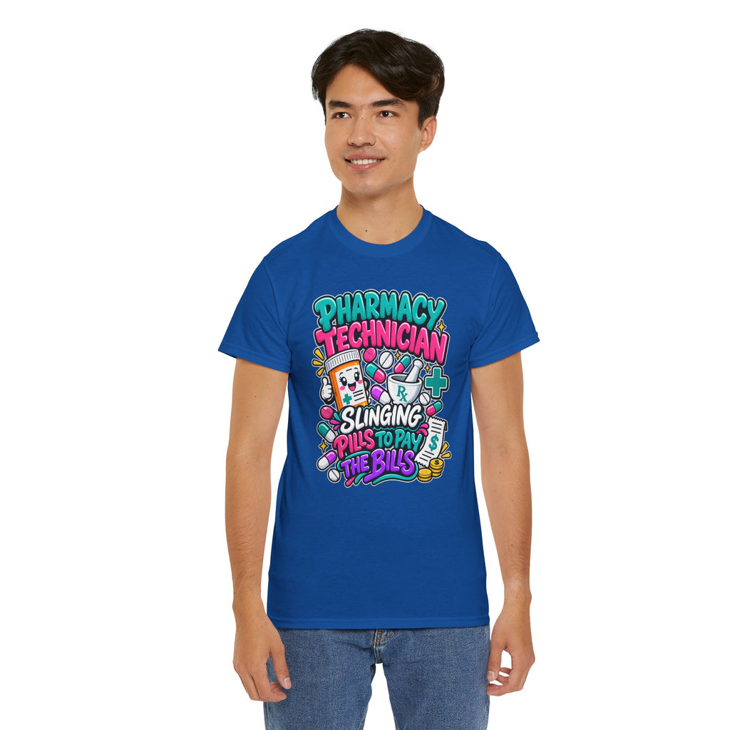 Pharmacy Technician T‑Shirt — "Slinging Pills to Pay the Bills" Graphic Tee