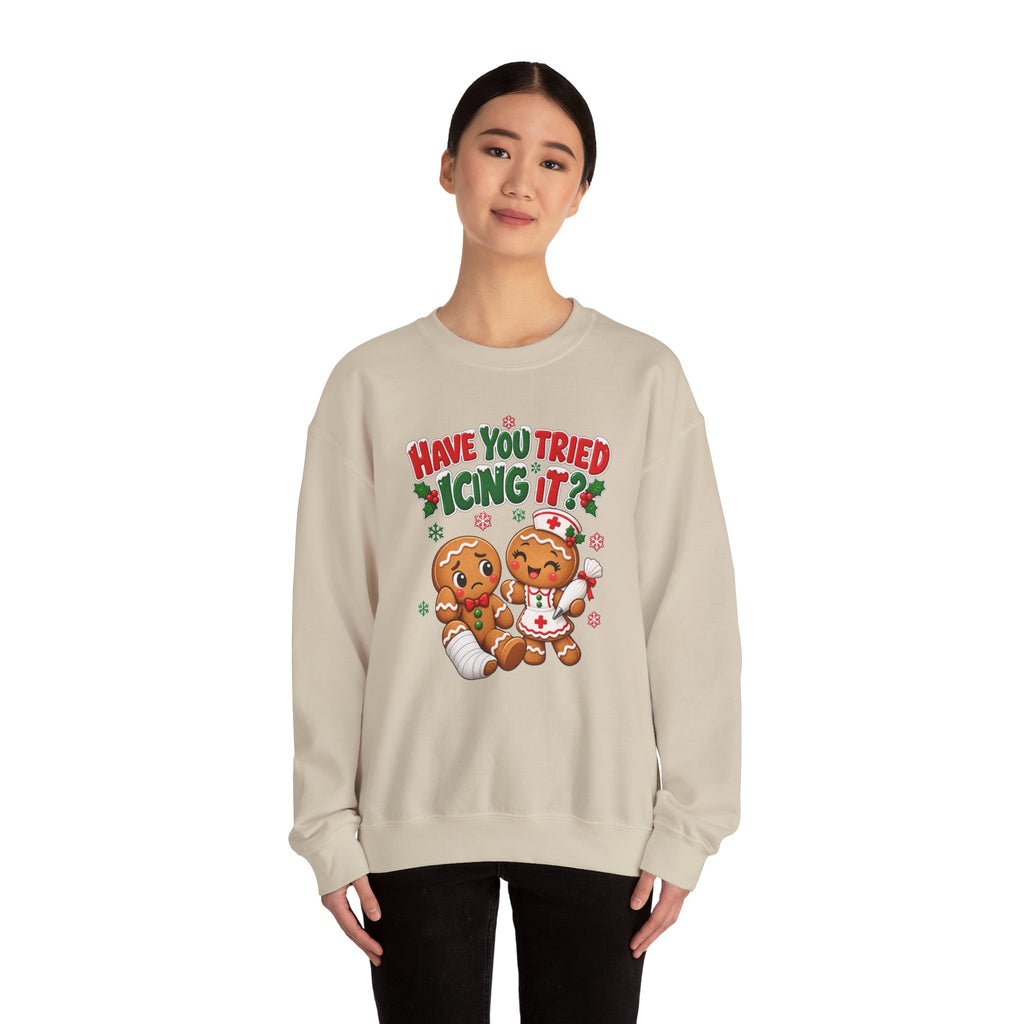 Have You Tried Icing It? Gingerbread Couple Christmas Sweatshirt