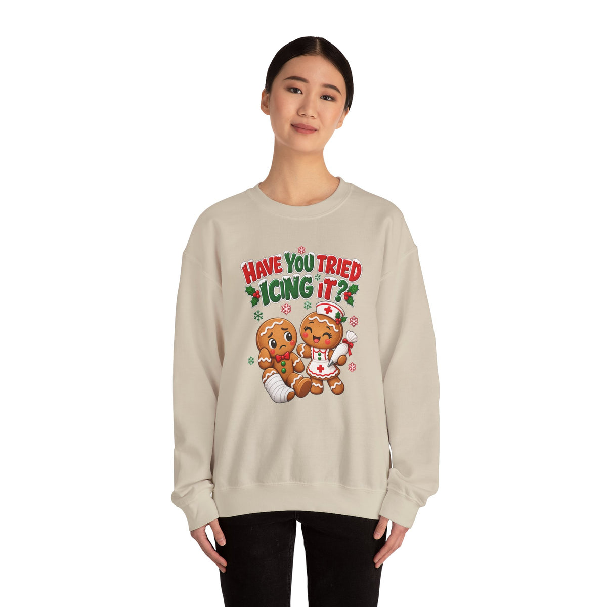 Have You Tried Icing It? Gingerbread Couple Christmas Sweatshirt