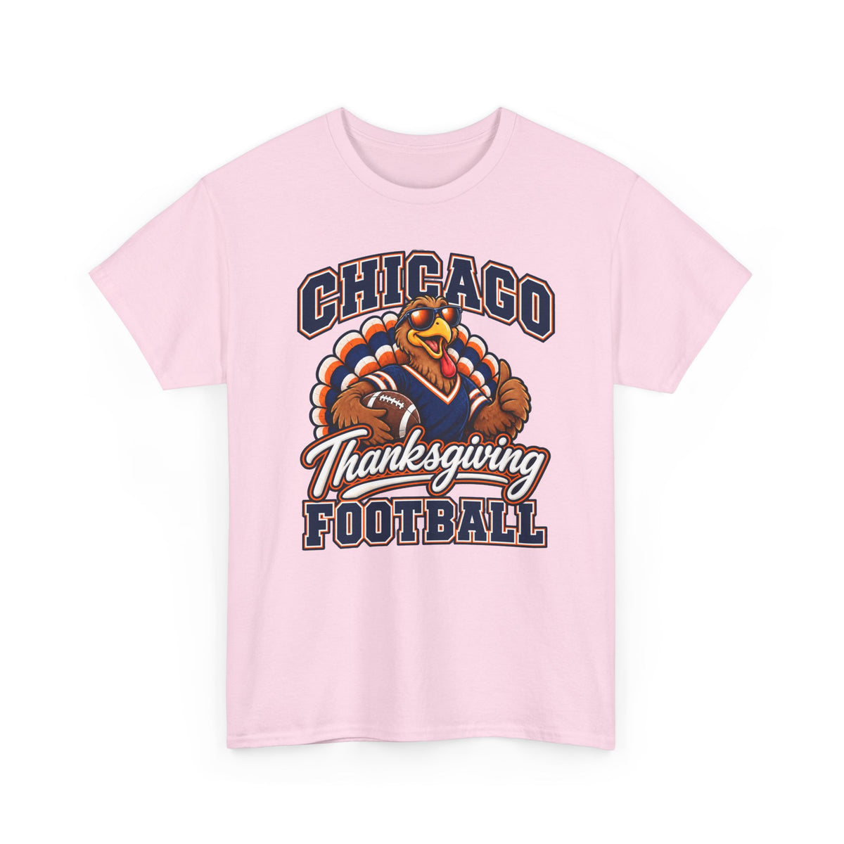 Chicago Thanksgiving Football T-Shirt — Turkey Mascot Game Day Tee