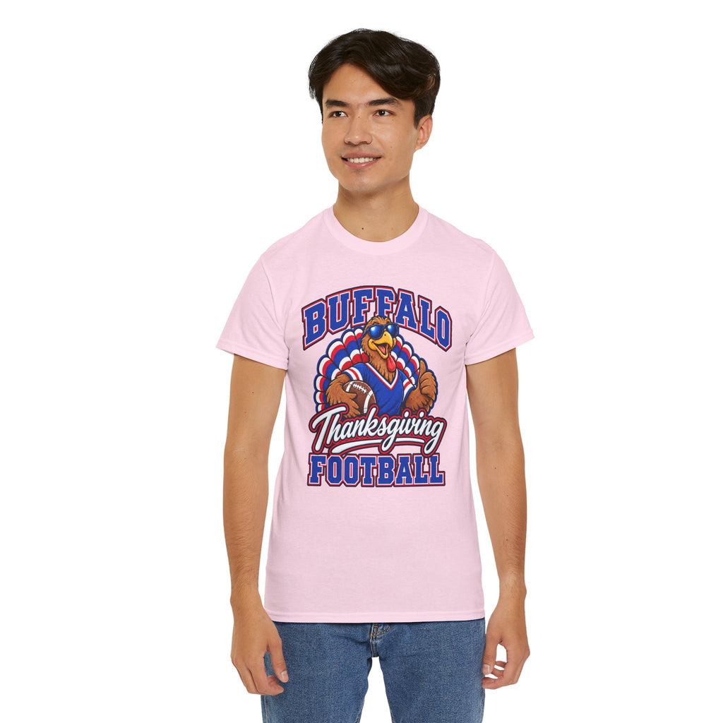 Buffalo Thanksgiving Football T-Shirt — Turkey Mascot Game Day Tee