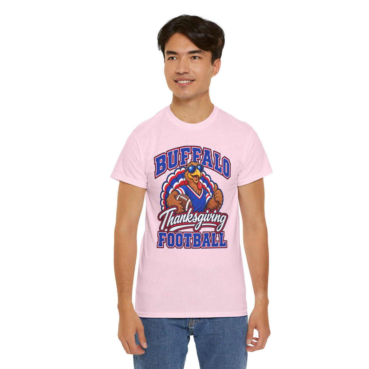 Buffalo Thanksgiving Football T-Shirt — Turkey Mascot Game Day Tee