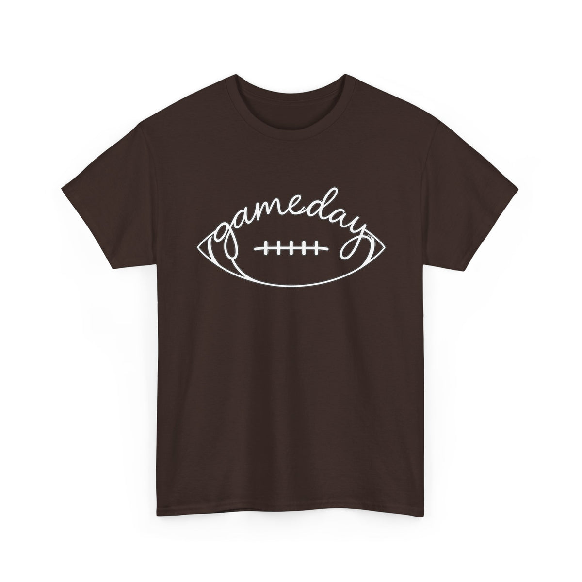 Gameday Football Tee — 'gameday' Script Football Graphic T-Shirt