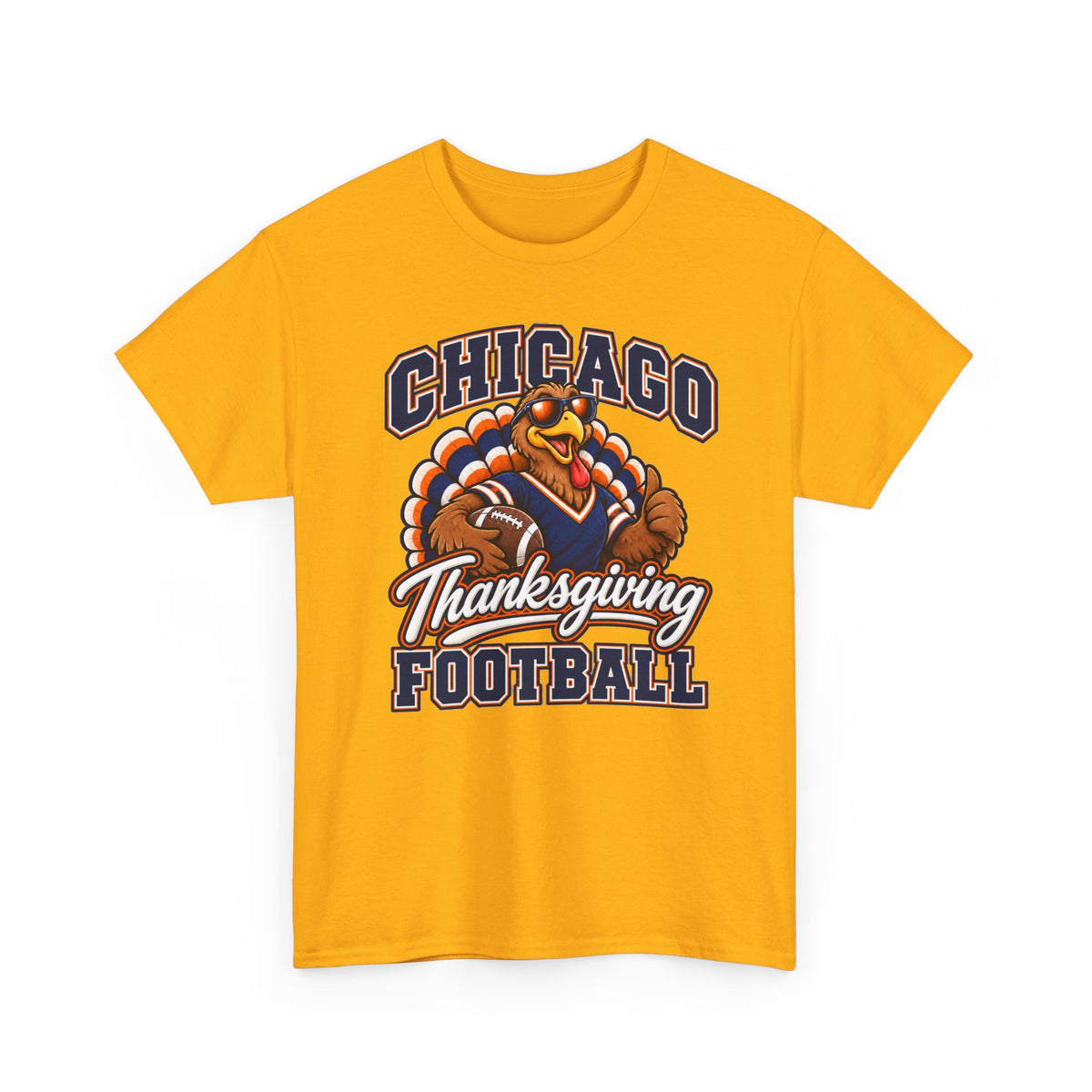 Chicago Thanksgiving Football T-Shirt — Turkey Mascot Game Day Tee