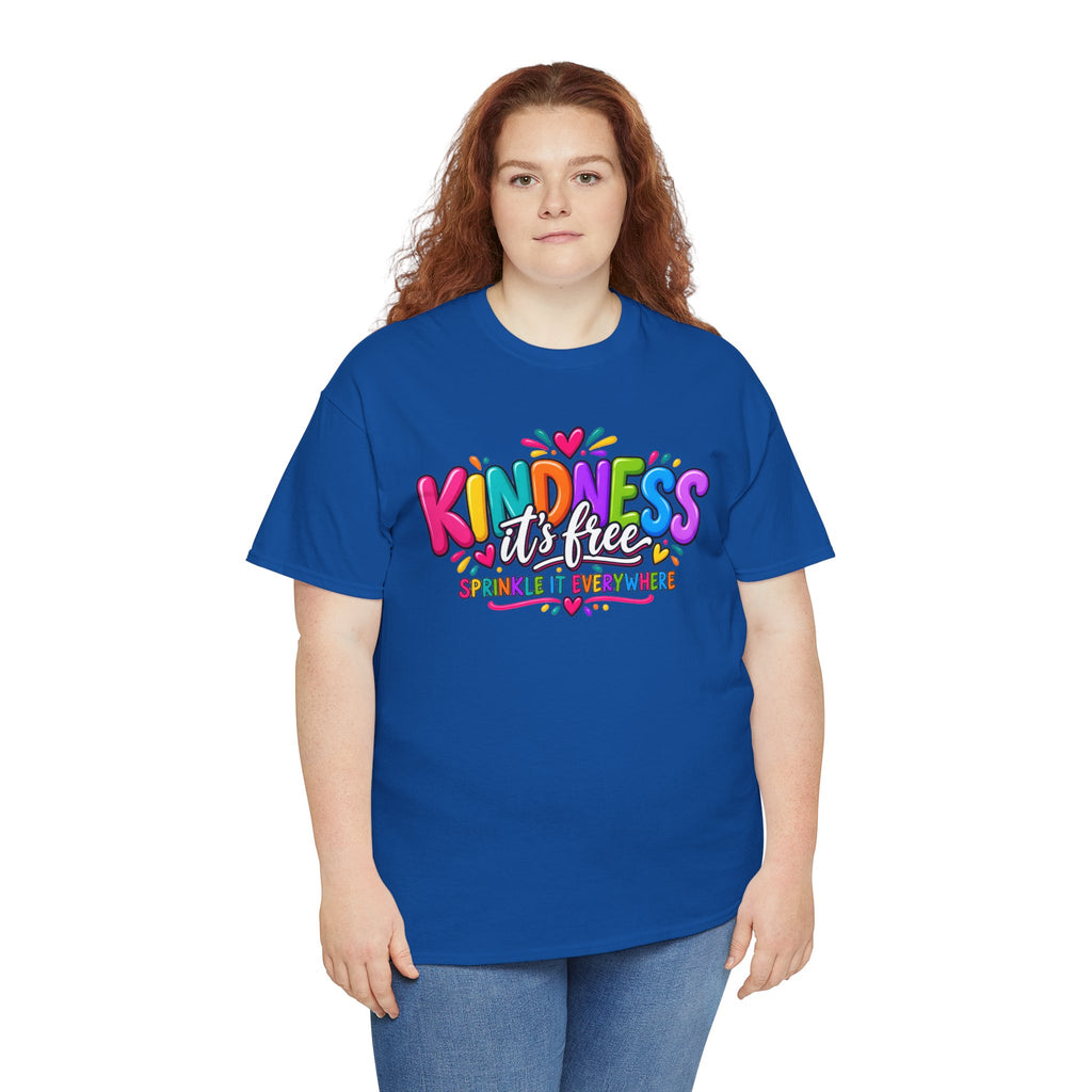 Kindness Is Free Rainbow Tee — Cute Positive Message T-Shirt