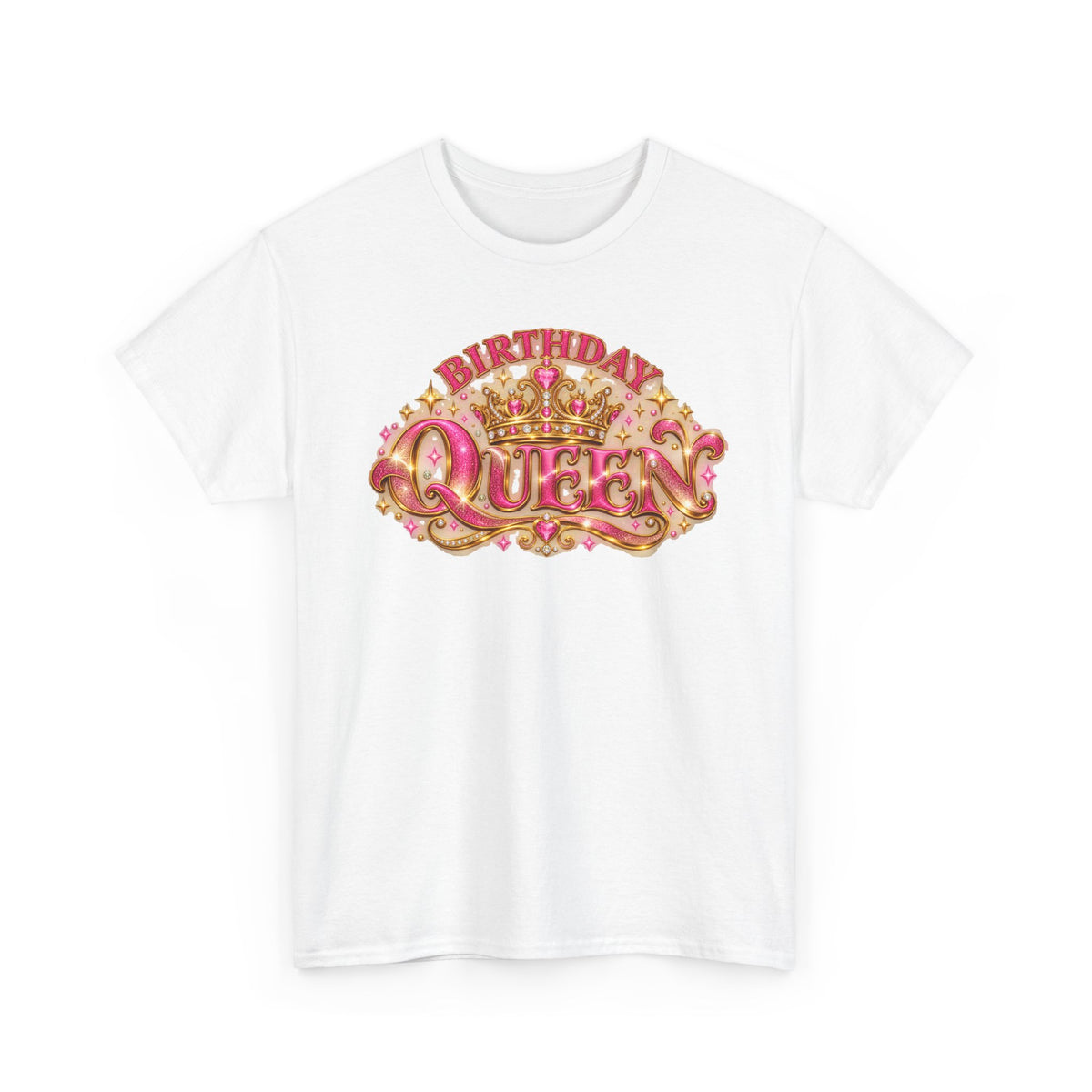 Birthday Queen Graphic T-Shirt | Pink & Gold Crown