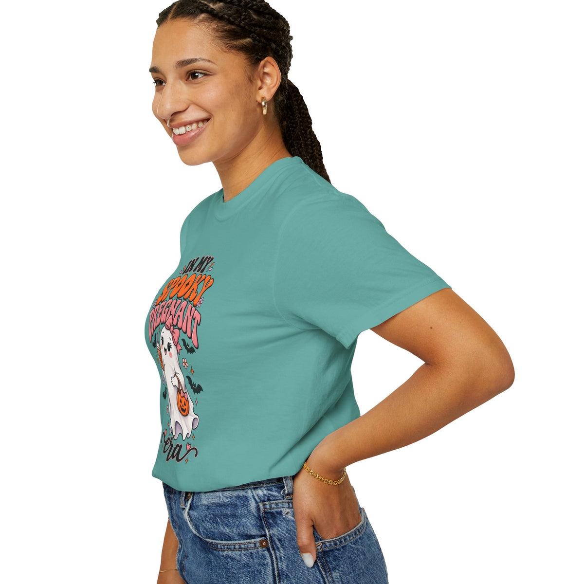 Pregnant Halloween T-Shirt — "In My Spooky Pregnant Era" Cute Ghost Maternity Tee