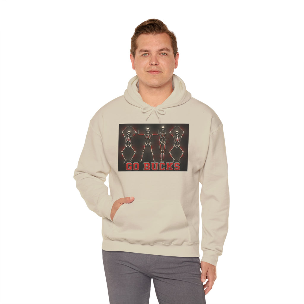 Go Bucks Hoodie — Vintage Red Deer Antlers Graphic Hooded Sweatshirt