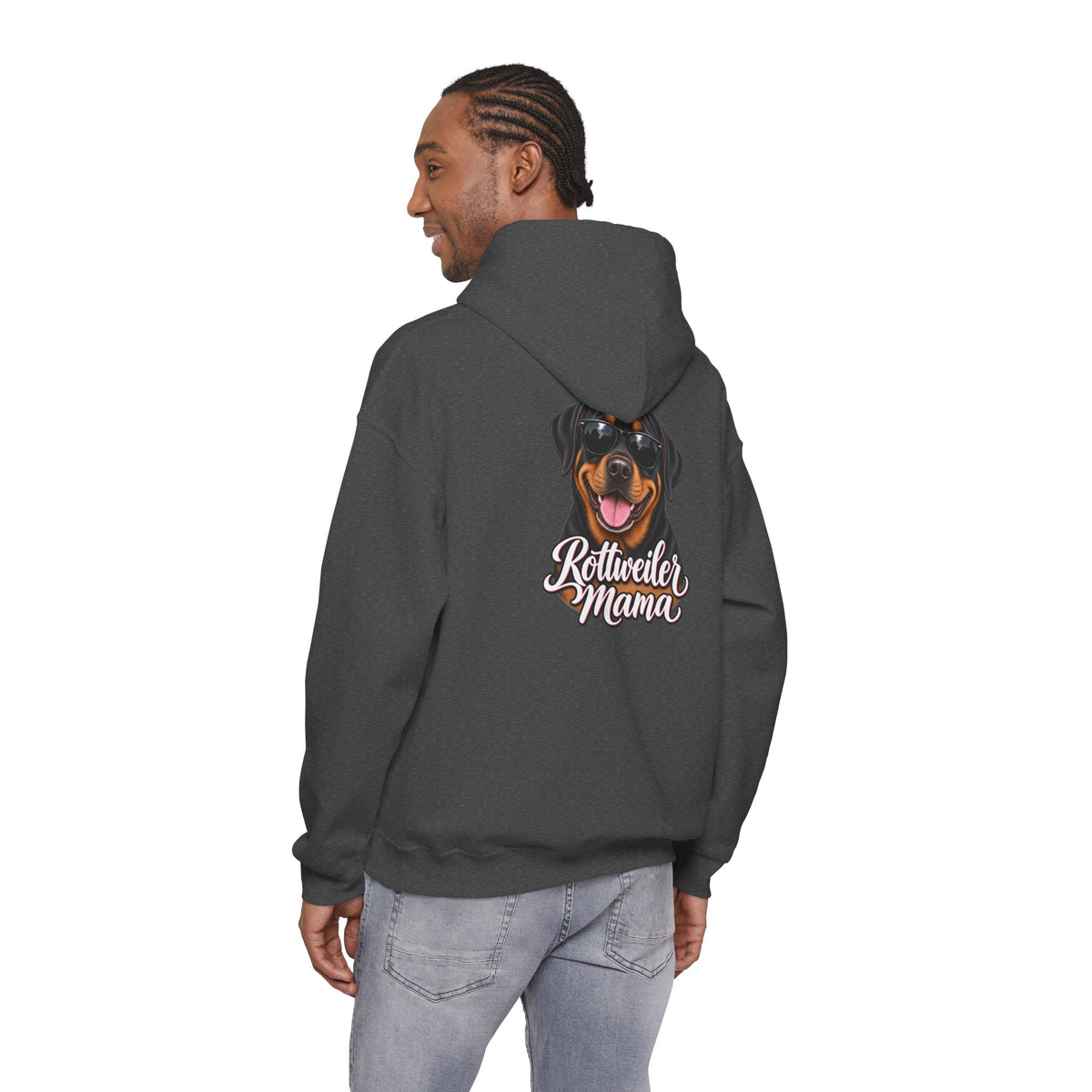 Rottweiler Mama Hoodie — Cute Rottie Portrait Pullover for Dog Moms