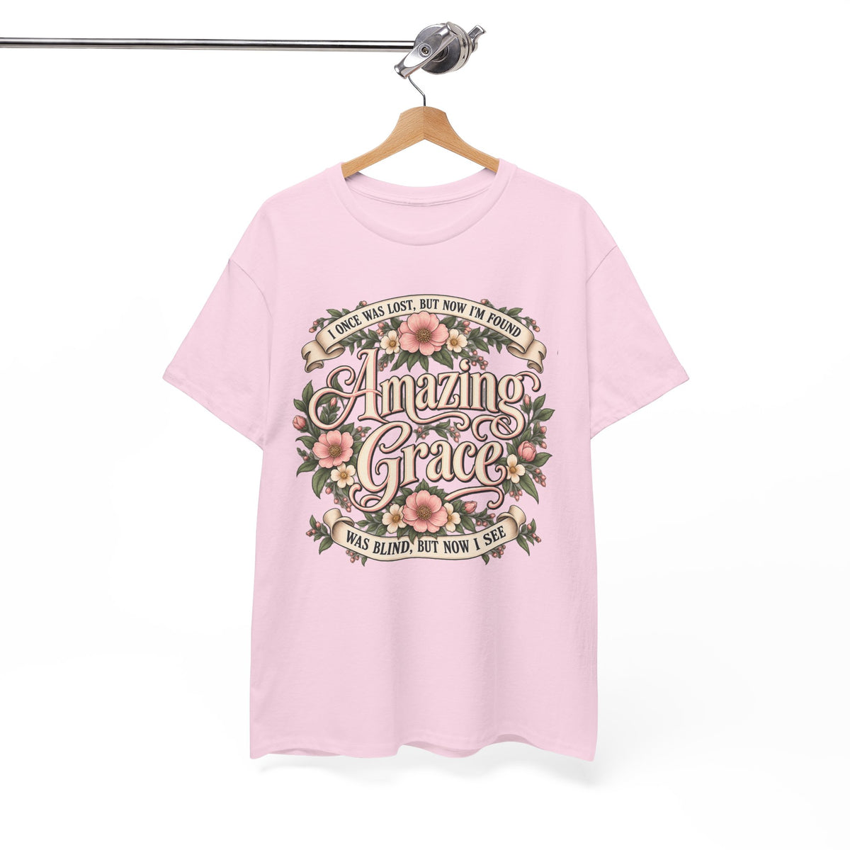 Amazing Grace Floral T-Shirt — Vintage Christian Faith Tee