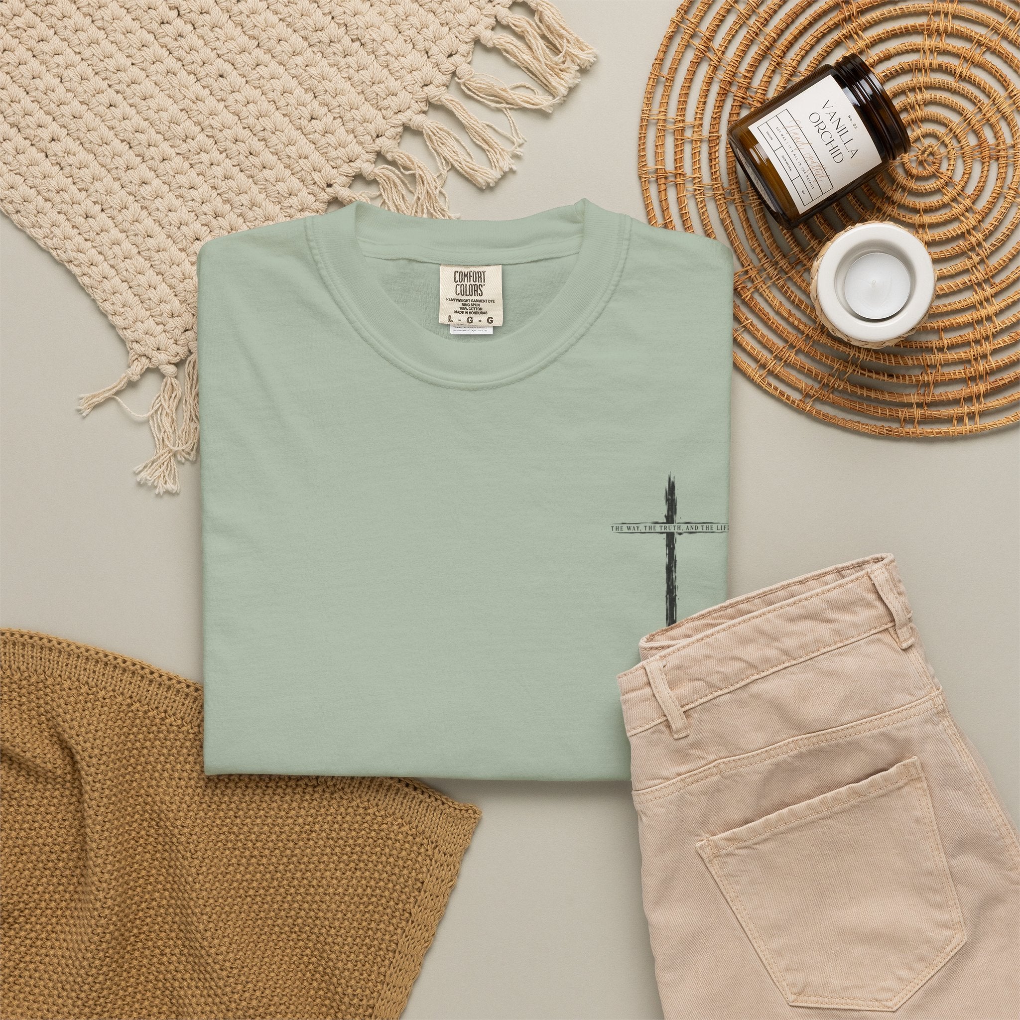 Christian Cross T-Shirt — 'The Way, The Truth, The Life' Religious Tee