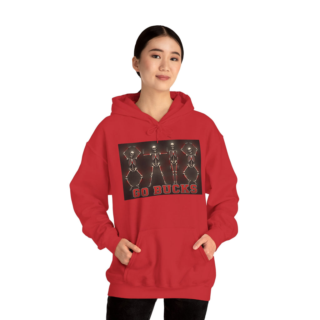 Go Bucks Hoodie — Vintage Red Deer Antlers Graphic Hooded Sweatshirt