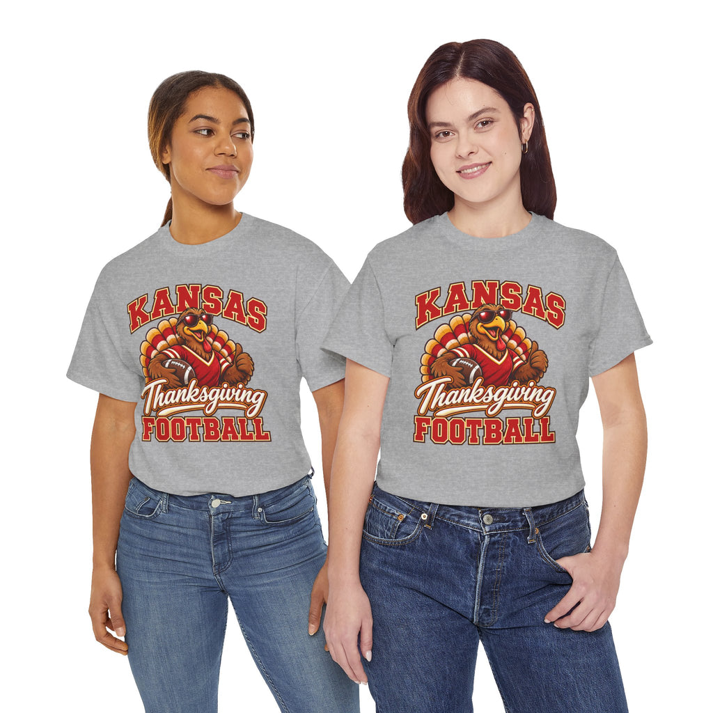 Kansas Thanksgiving Football T‑Shirt — Turkey Mascot Holiday Game Tee