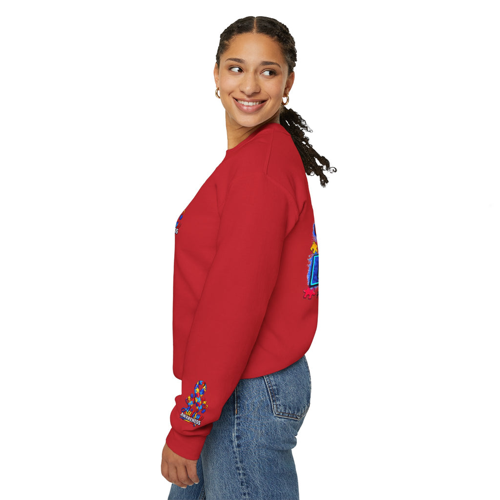 Autism Awareness Crewneck Sweatshirt — Color Outside the Lines Design