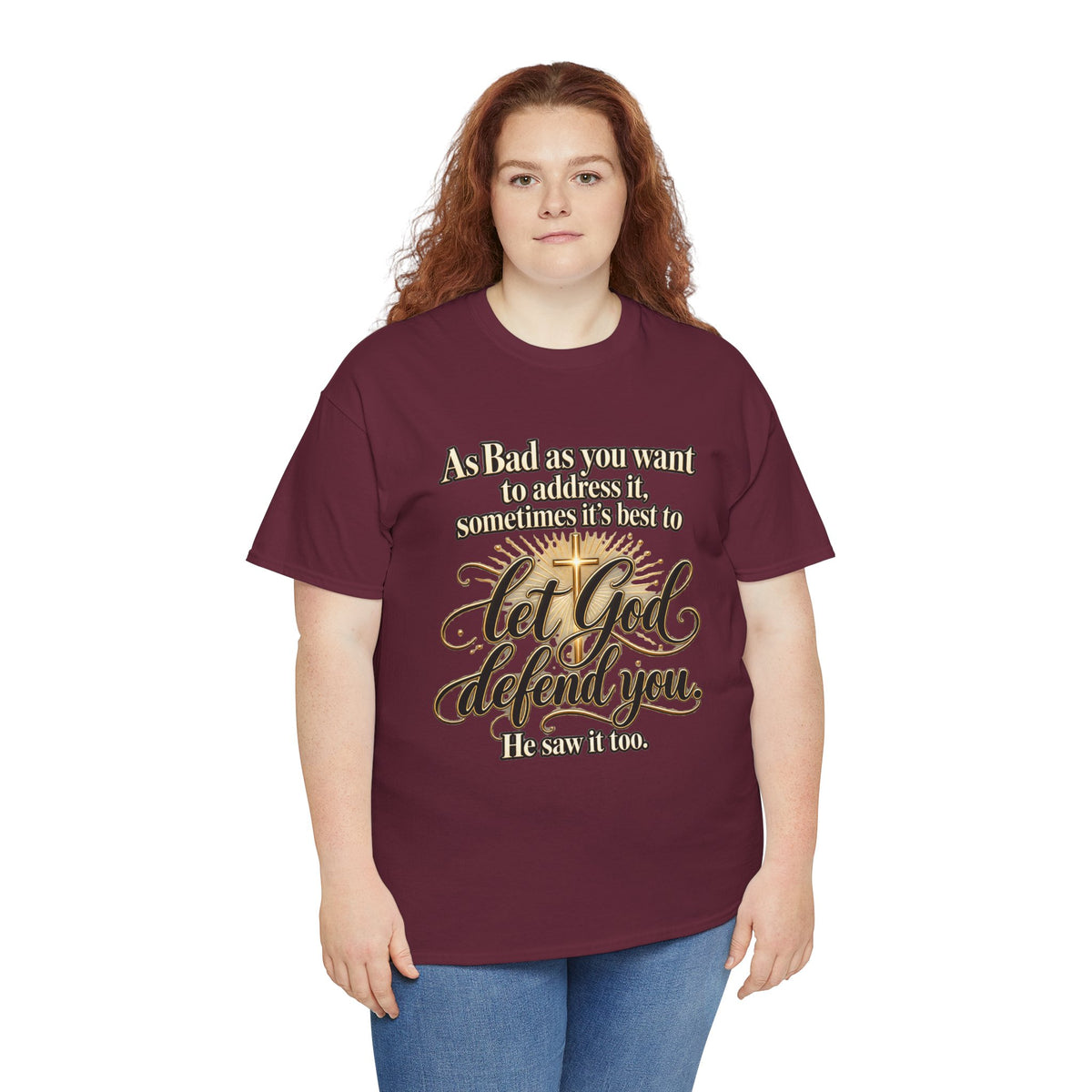 Let God Defend You Inspirational Christian T-Shirt