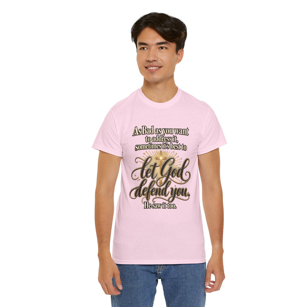 Let God Defend You Inspirational Christian T-Shirt