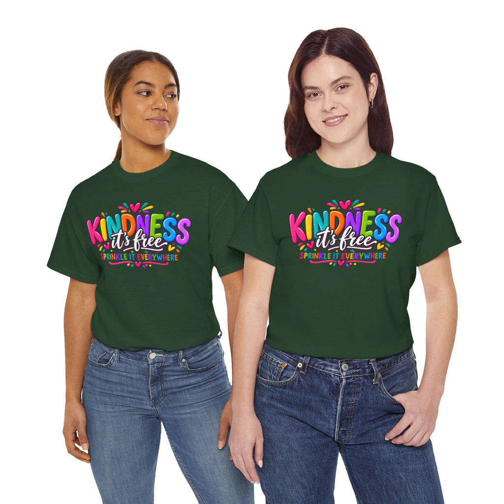 Kindness Is Free Rainbow Tee — Cute Positive Message T-Shirt