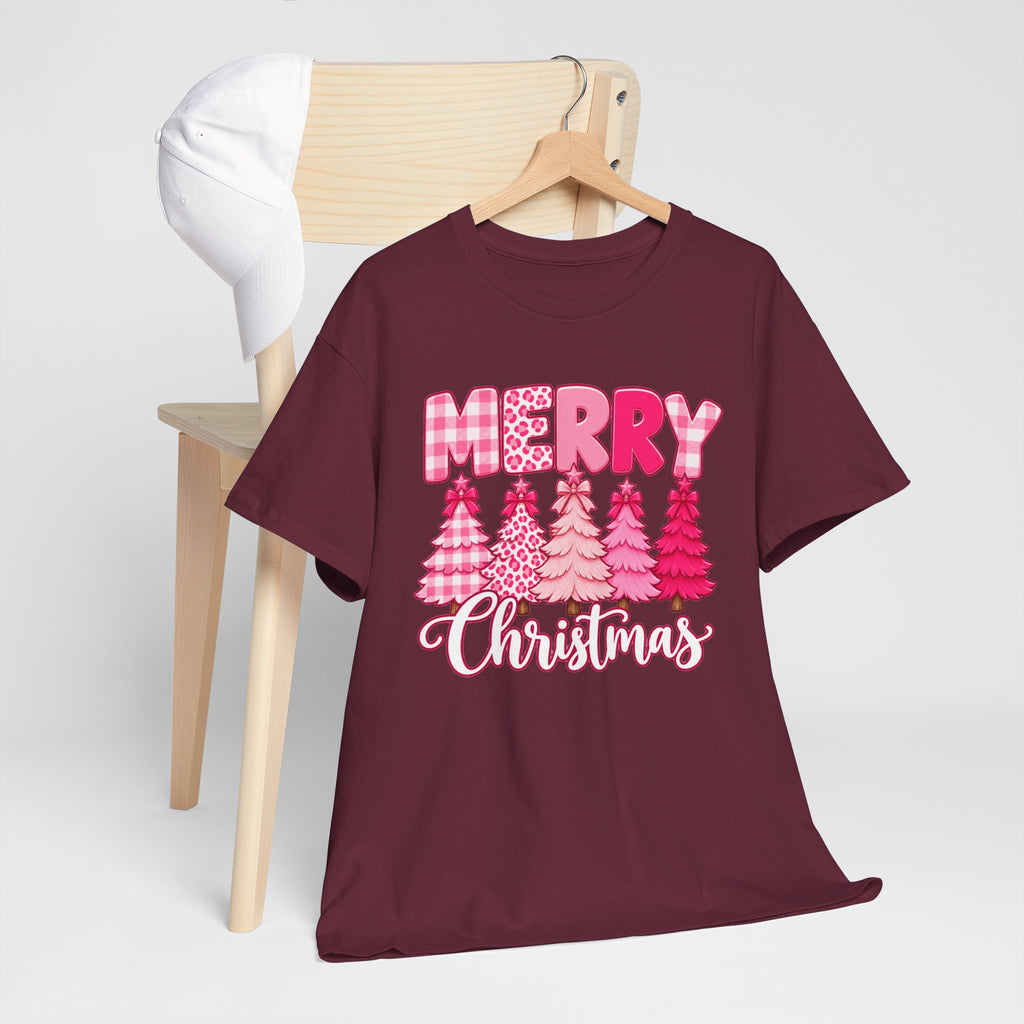 Merry Christmas Pink Christmas Tree T-Shirt