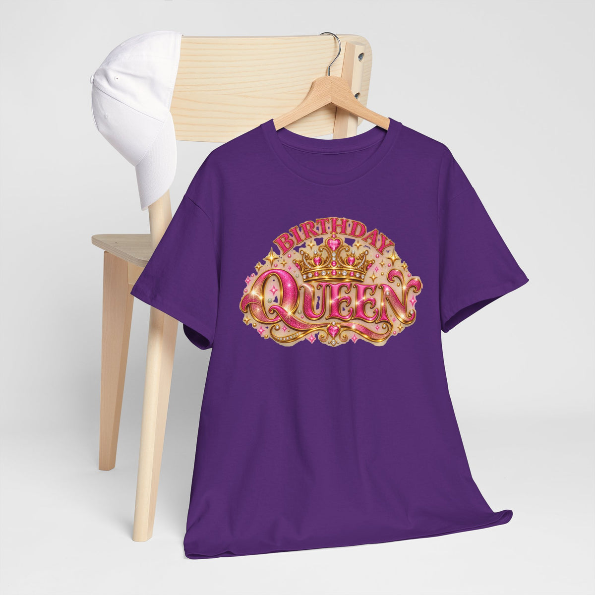 Birthday Queen Graphic T-Shirt | Pink & Gold Crown