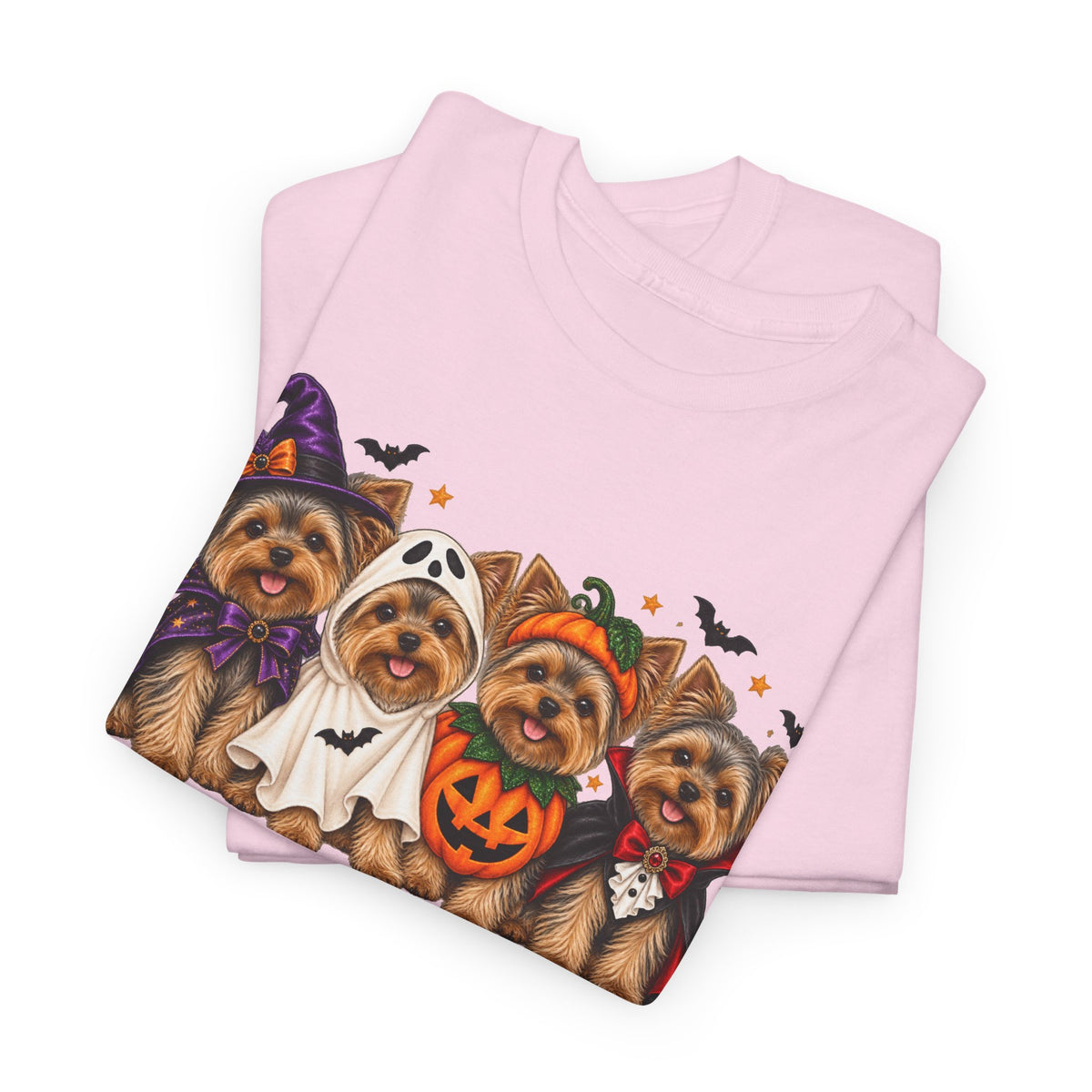 Halloween Yorkie T-Shirt — Cute Yorkies in Costumes (Pumpkin, Ghost, Witch, Vampire)