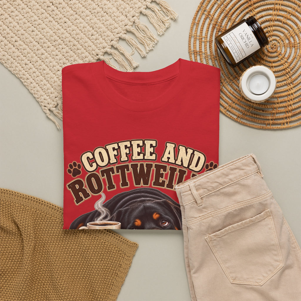 Coffee and Rottweiler Tee — "Coffee and Rottweiler Make Me Happy" Dog Lover Shirt