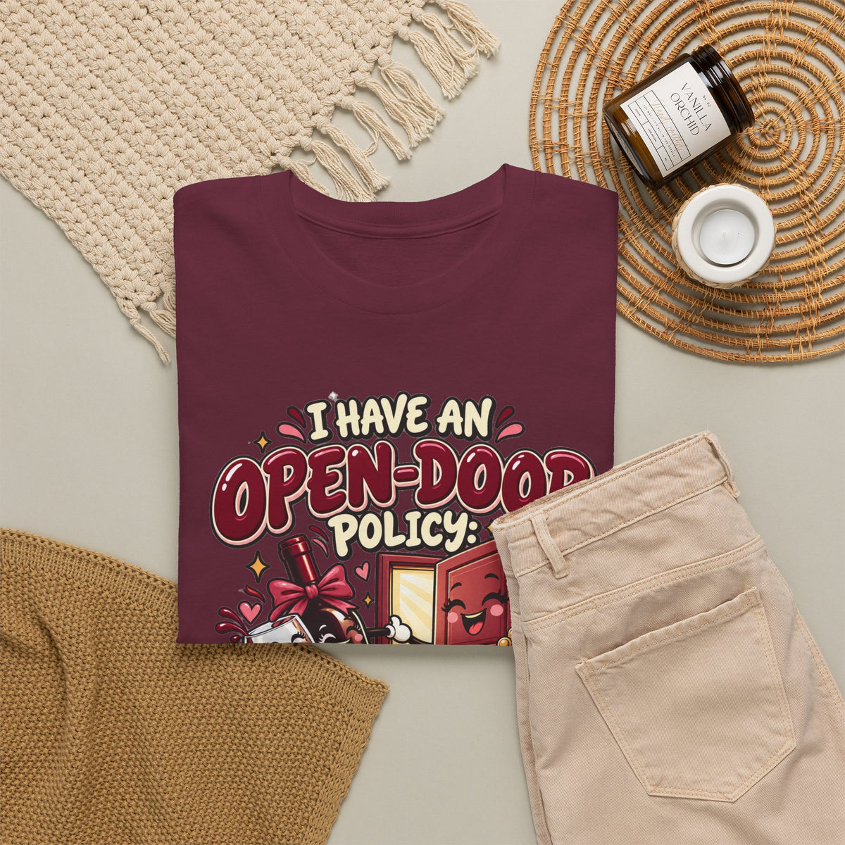 Open-Door Policy Wine Lover T-Shirt