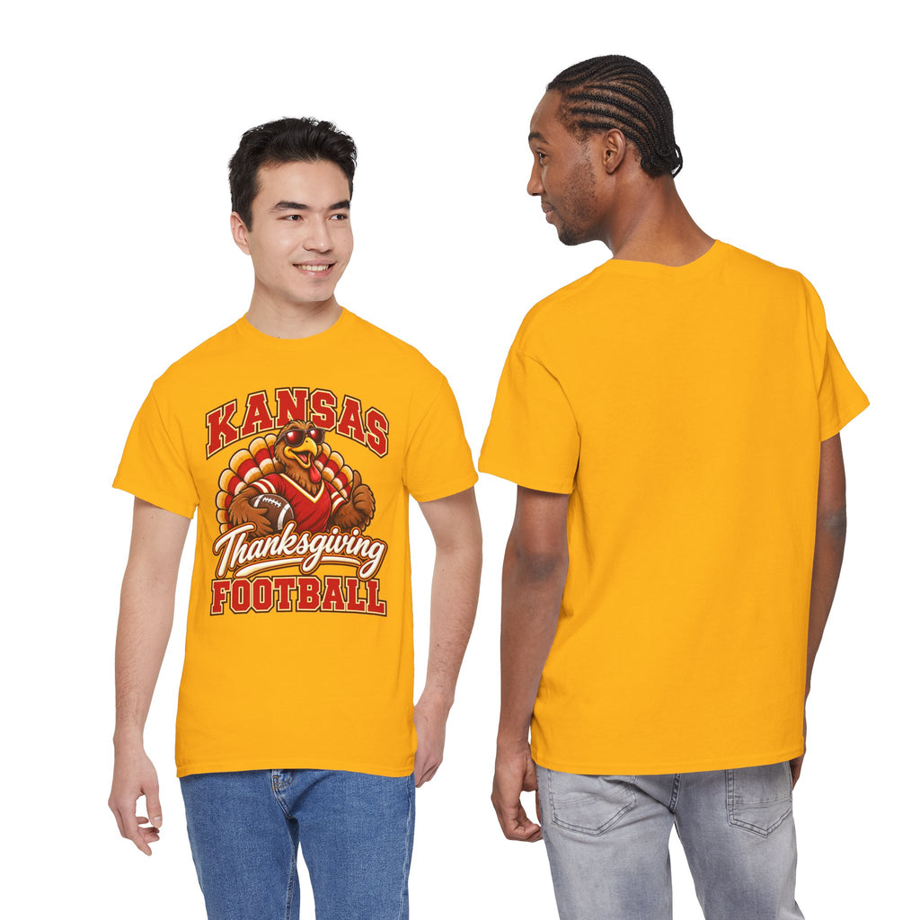 Kansas Thanksgiving Football T‑Shirt — Turkey Mascot Holiday Game Tee