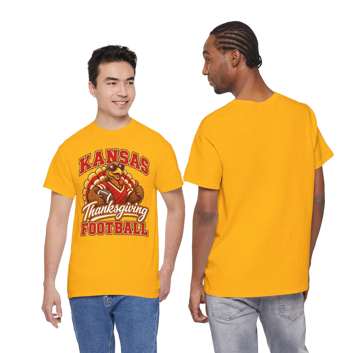 Kansas Thanksgiving Football T‑Shirt — Turkey Mascot Holiday Game Tee