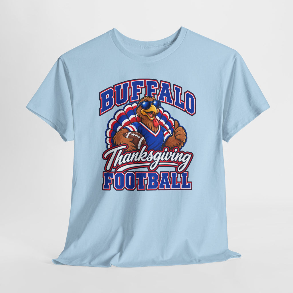 Buffalo Thanksgiving Football T-Shirt — Turkey Mascot Game Day Tee