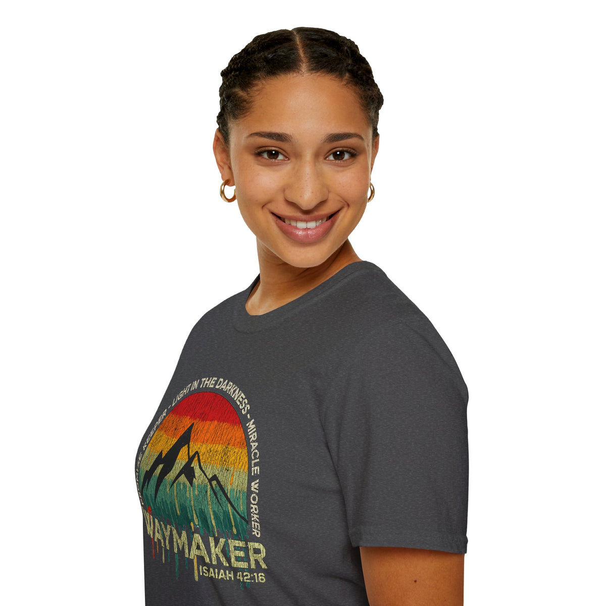 Waymaker Mountain T-Shirt — “Promise Keeper, Light in the Darkness” Christian Graphic Tee