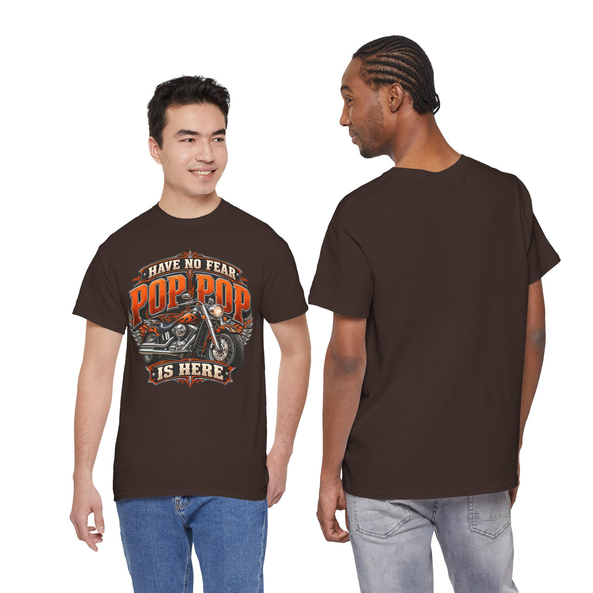 Pop Pop Is Here Motorcycle Dad T-Shirt