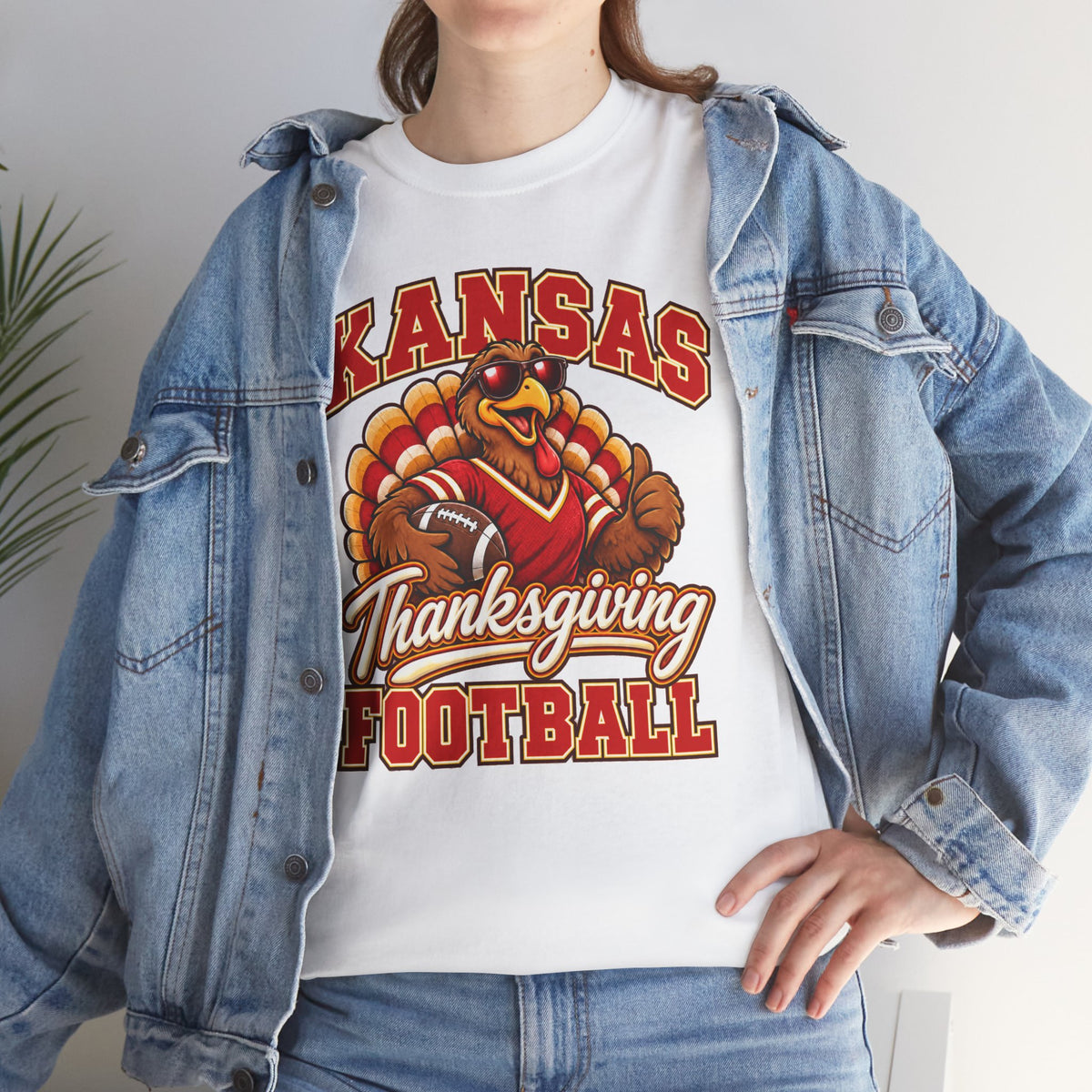Kansas Thanksgiving Football T‑Shirt — Turkey Mascot Holiday Game Tee