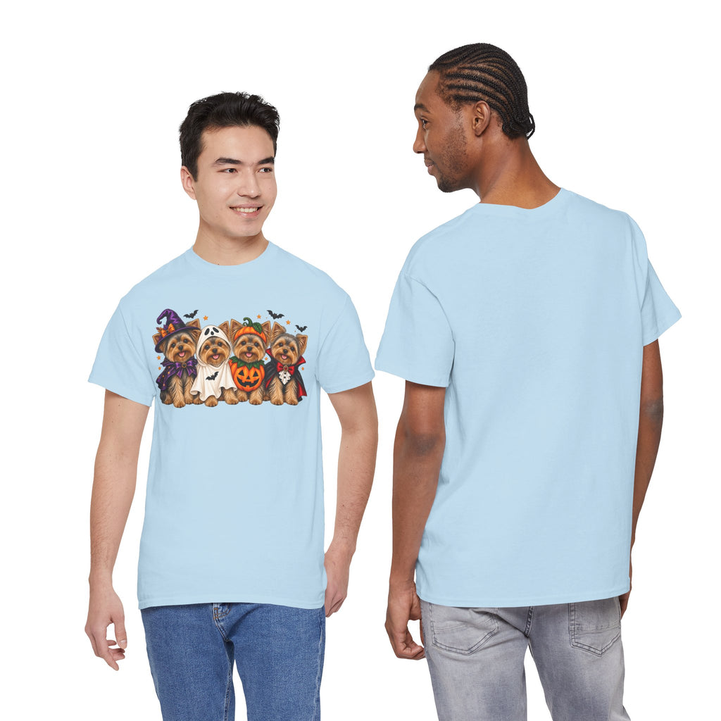 Halloween Yorkie T-Shirt — Cute Yorkies in Costumes (Pumpkin, Ghost, Witch, Vampire)