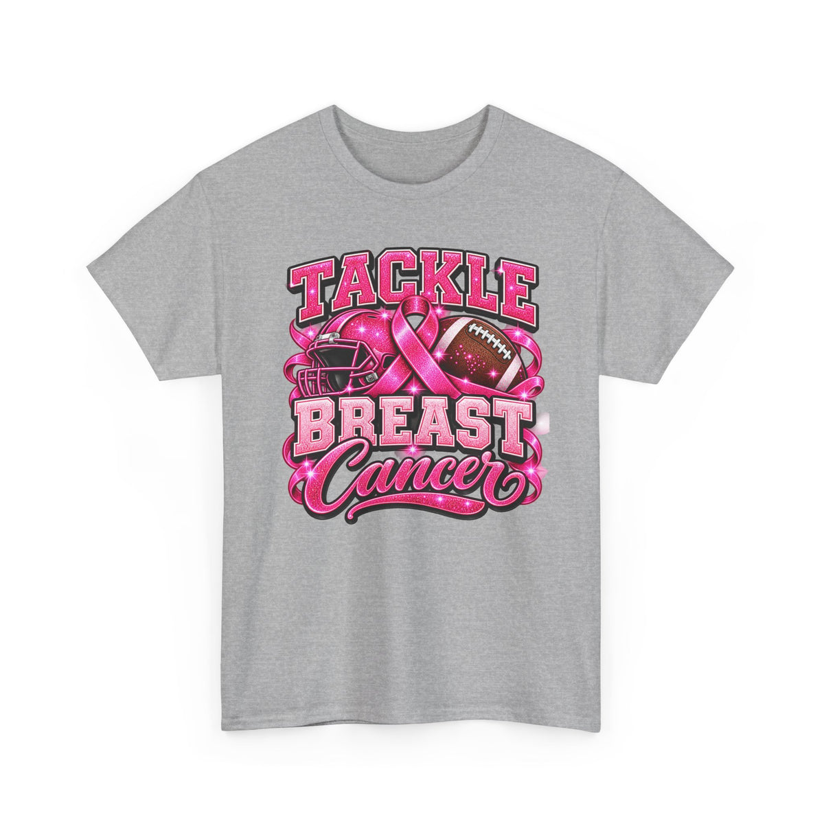 T-Shirt — "Tackle Breast Cancer" Pink Football Awareness Tee