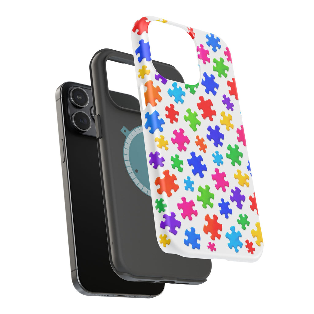 Autism Puzzle Pattern Magnetic Impact-Resistant Phone Case