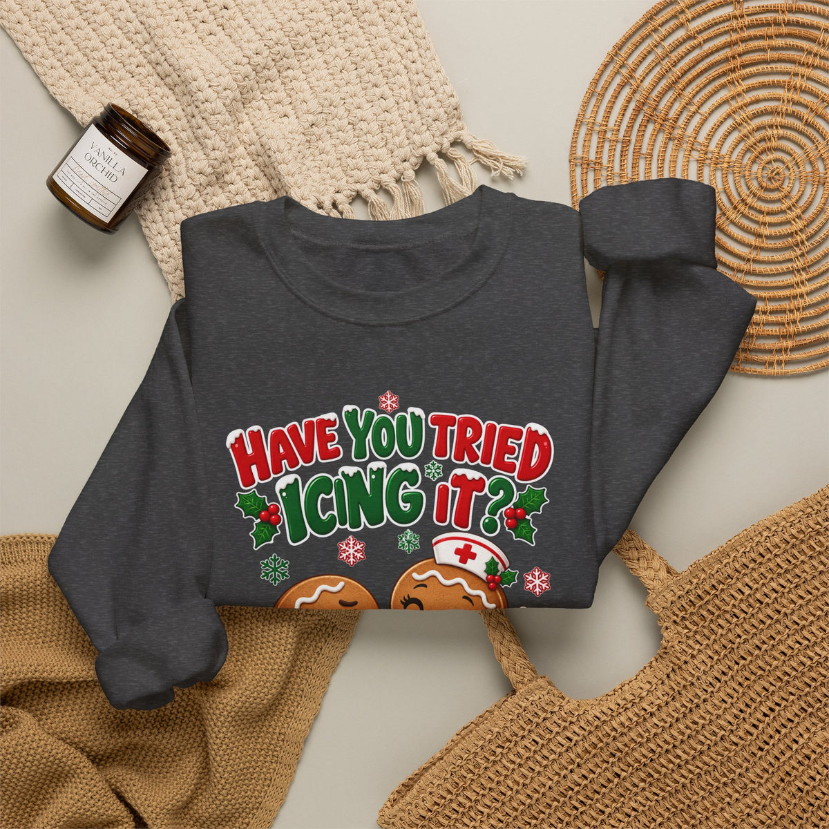Have You Tried Icing It? Gingerbread Couple Christmas Sweatshirt